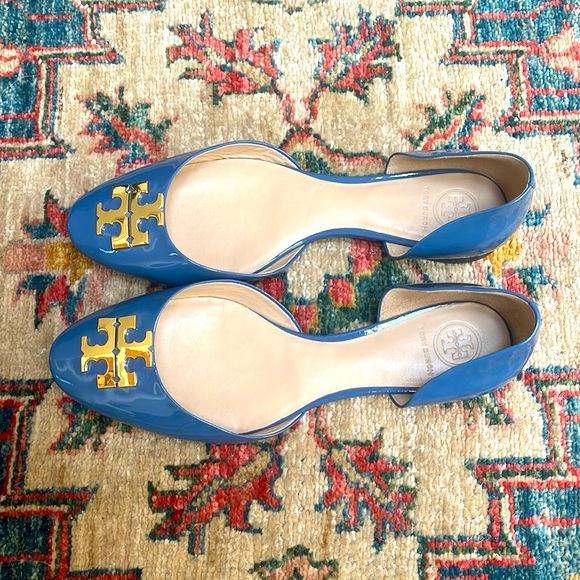 Tory Burch D’Orsay Blue Patent Leather Flats - Picture 4 of 12